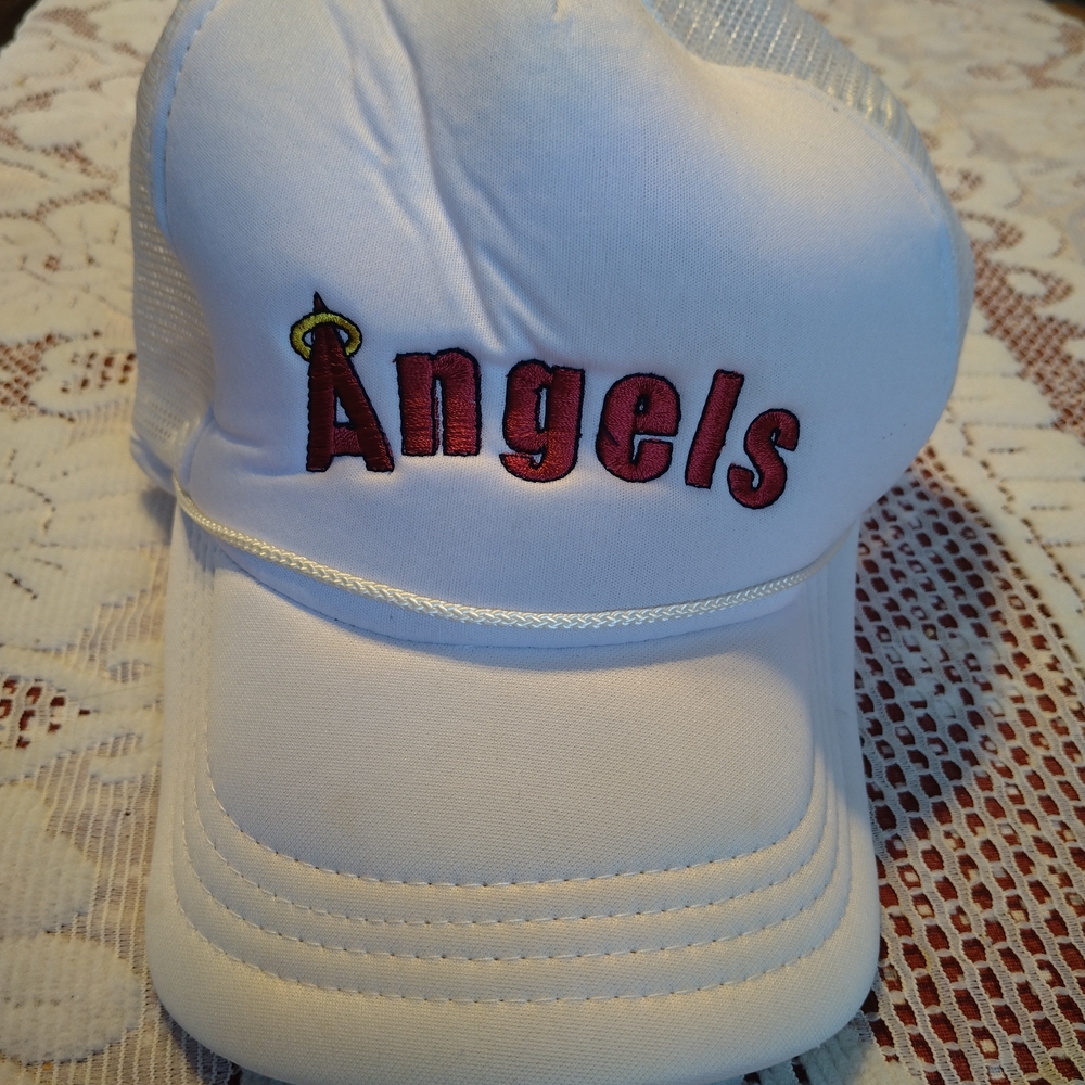 Los Angeles Angels Kool-Aid Snapback Trucker Hat White Vintage